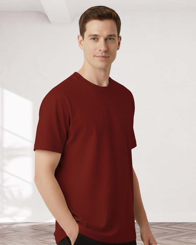 UNISEX OVERSIZED BOX T-SHIRT (MAROON)