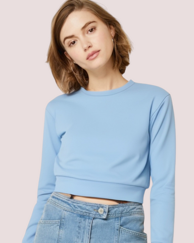 CROPPED SKY BLUE SWEATSHIRT