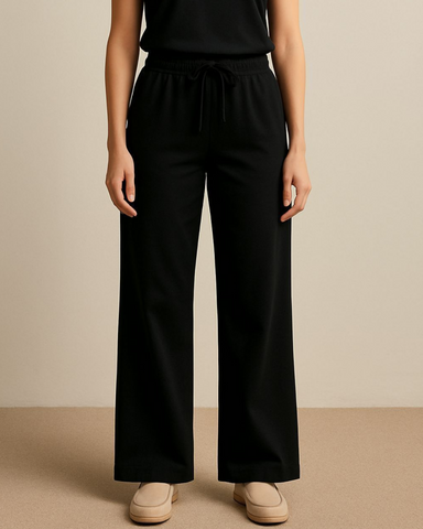 STRAIGHT TROUSER PANTS (BLACK)