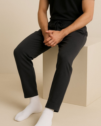 STRAIGHT TROUSER PANTS (BLACK)