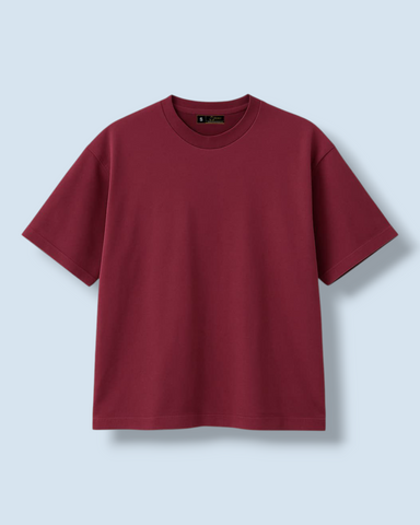 UNISEX OVERSIZED BOX T-SHIRT (MAROON)