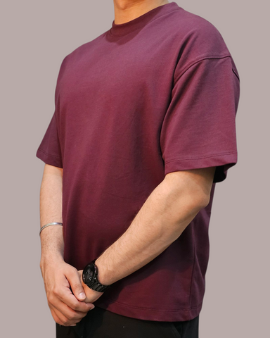 UNISEX OVERSIZED BOX T-SHIRT (MAROON)