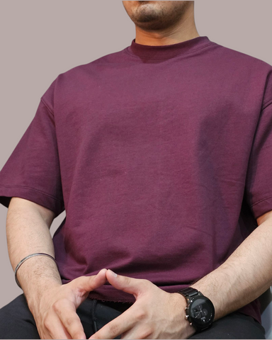 UNISEX OVERSIZED BOX T-SHIRT (MAROON)