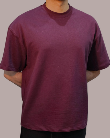 UNISEX OVERSIZED BOX T-SHIRT (MAROON)
