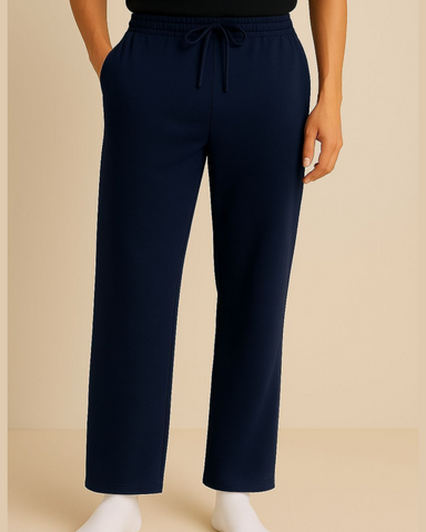 STRAIGHT TROUSER PANTS (NAVY BLUE)