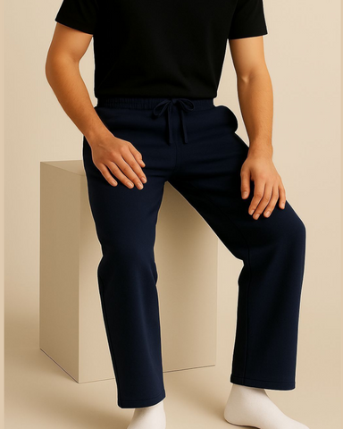 STRAIGHT TROUSER PANTS (NAVY BLUE)